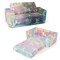 2-in-1 Convertible Round Corners Kid's Sofa With wide Backrest, Ergonomic Armrests